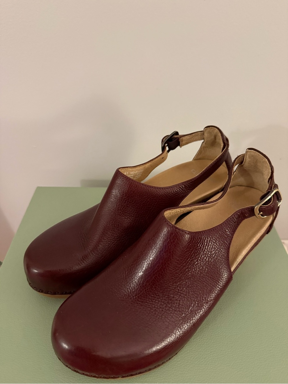 Dansko Sassy Cordovan Leather Clogs in Burgundy